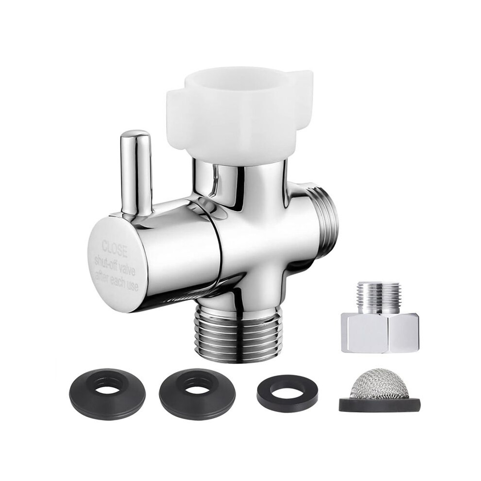 T Adapter With Shut Off Valve, Metal T Valve For Bidet 7/8In X 7/8In X 1/2In Or 3/8In, Tee Connector Bidet Attachment 4713811700224