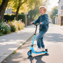 HOMCOM Electric Scooter for Kids, Up to 8 KM/H, Adjustable Height, Blue