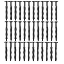 36Pcs 3 Inch Vinyl Shutter Fastener Window Panel Peg Lok Pin Pegs Screws Shutter Spikes Anchor (Black)