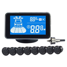 Car Parking System with 8 Reverse Sensors Buzzer Warning Distance Detection for Auto Vehicle Garage Safety A