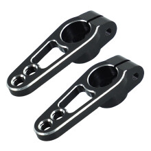 2 Pezzo Nel Lega di Alluminio 25T 31mm Corno Servo Braccio Sterzo per Parti del Cingolo Auto RC, Nero