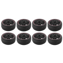 8Pcs 12 Mm Hub Ruedas Llantas Y Neumaticos De Goma Para Rc 1/10 -Road Touring Drift Car R