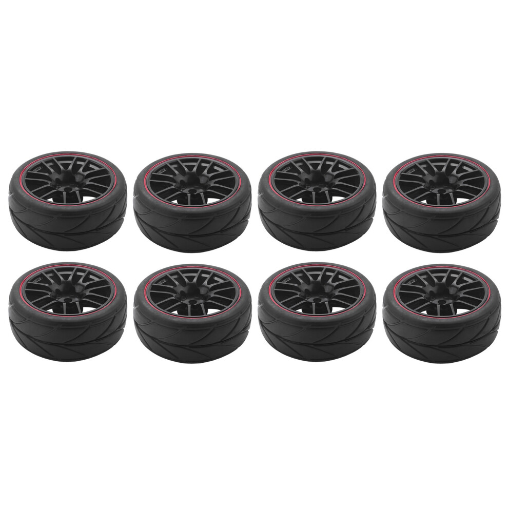 8Pcs 12Mm Hub Wheel Rims & Rubber Tires For Rc 1/10 -Road Touring Drift Car R 6133606788110