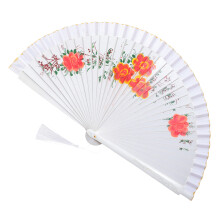 Handcrafteds Silk Spanish Dance Fan Hollows Folding Fan-White