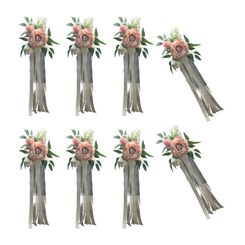 Ensemble de 6 décorations de bancs à fleurs-pâte de haricots