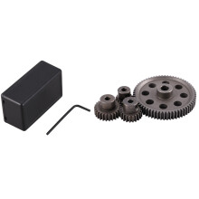 Diff Differential Main Metal Spur Gear 64T 17T 21T 26T Motor Gear with RC Car Waterproof Sealed Plastic Box for Receiver