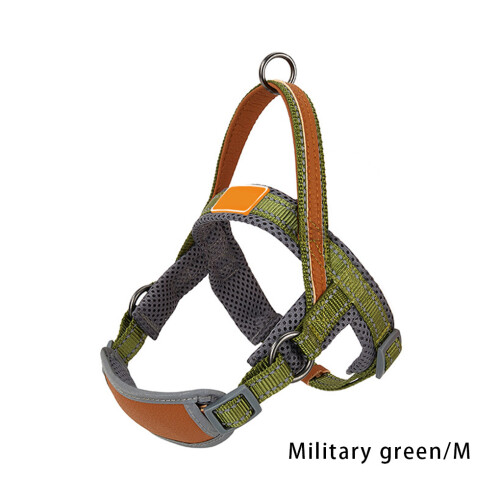 (Green, M) Pet Vest Harness Dog Strap Adjustable Leash for Small Medium Large 1