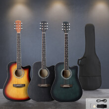 41In Basswood Panel Matte Edging Folk Guitar with 10W Amplifier Bag Tuner