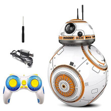 (As show, One size) 2.4g Remote Control BB-8 Robot, Star Wars Themed, Music Sound Action Figure, Gift for Kids