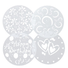 4 Pack Unique Cake Stencils Cake Spray Molds Flower Cake-4
