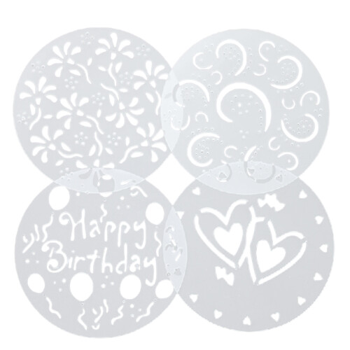4 Pack Unique Cake Stencils Cake Spray Molds Flower Cake-4
