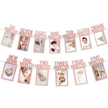 Delightful Baby Boy Girl Birthday Photo Frame Set 12-Pink
