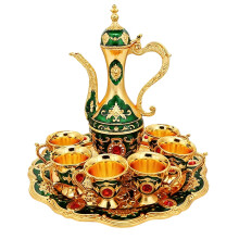 Modern Zinc Alloy Liquor Decanter For European-Golden Green