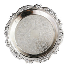 Delicaat ijzeren reliëfdienblad voor het serveren-Zilver 6 inch