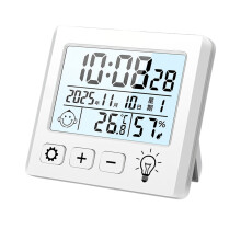 Thermometers Hygrometer with Time Date Display Magnetic Desktop