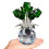 Figurines de fleurs de roses en cristal avec base, bouquet-Vert 1