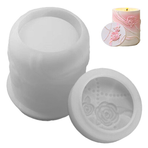 Decorative Rose Scent Candle Cup Displaying Ribbon Ornamentation
