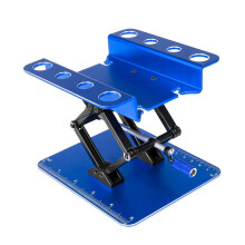 Metalen RC Auto Reparatie Werkstandaard in Hoogte Verstelbaar Montageplatform voor 1/8 1/10 1/14 Schaal RC Auto Blauw