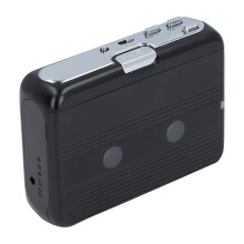 Lecteur cassette Bluetooth vintage, USB/pile AA, noir