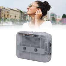 Transparenter Bluetooth-Kassettenspieler mit USB & AA-Batteriebetrieb und Kopfhöreranschluss