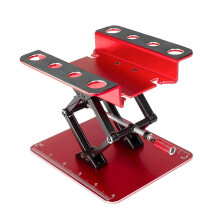 Metal RC Car Repair Work Stand Adjustable Height Assembly Platform for 1/8 1/10 1/14 Scale RC Car Red