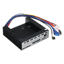5.25 Inch Front Panel Expansion Hub with 3 USB3.0 2 USB2.0 5-In-1 Card Reader Support One-Key Backup Panel