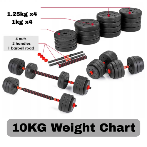 Adjustable Dumbbell Barbell Set 10KG 1