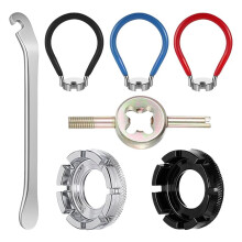 7 PCS Bicycle Spoke Wrench Kit, Steel Bike Tire Repair Tools with Tire Lever for Wheel Tension Adjustment