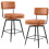 2X Swivel Bar Stools PU Upholstery Spray-Coated Iron Frame Pub Chairs 1