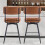 2X Swivel Bar Stools PU Upholstery Spray-Coated Iron Frame Pub Chairs 8