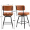 2X Swivel Bar Stools PU Upholstery Spray-Coated Iron Frame Pub Chairs 6