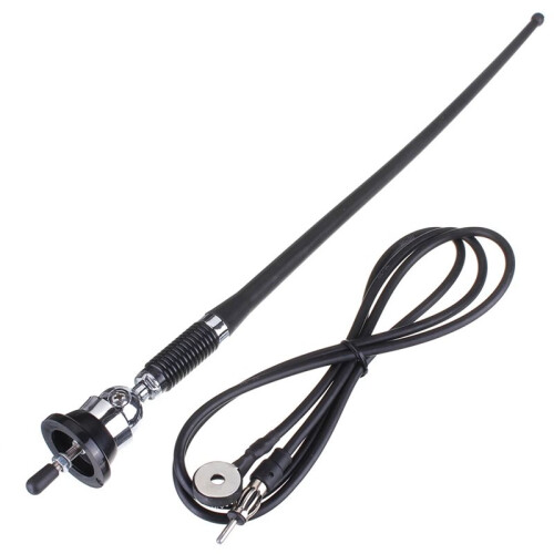 Antena de rádio de teto de carro de 17 polegadas, antena de borracha AM-FM com base giratória de 180 graus e cabo flexível de 51 Polegada
