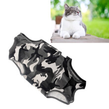 Stylish Camouflage Cat Recovery Suit Breasted Design Breathable L