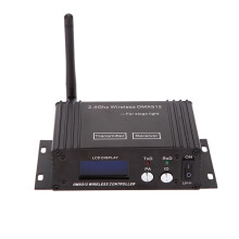 Controlador DMX 512 Sem Fio 2.4G Transmissor Receptor Display LCD Repetidor Ajustável Controlador de Iluminação Plugue UE