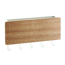 Portaoggetti in legno per corridoio con ganci, senza perforazioni, 1018,3 cm