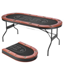 Mesa de Póker Plegable de 183 cm-Duoku-para 8 Jugadores-para el Blackjack y el Texas Hold'em