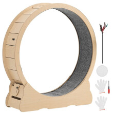 Roda de Exercício para Gato-Duoku-120 cm-para Gatos de 8,6 a 12,7 kg-com Mecanismo de Bloqueio-Madeira