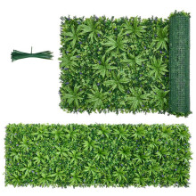 Muro Vegetale Artificiale-Duoku-3x1 m con Siepe Sintetica-Protezione Solare e Pannelli di Foliage Decorativi