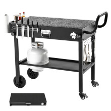 "Mesa de jardim - DUOKU - WER-V2 - Tabuleiro 787x432 mm - Aço anticorrosão - Rodízios com freio"
