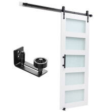 Schiebetür für Scheune - DUOKU - 32BM - 813x2134 mm - MDF & Glas - Wasserfeste PVC-Beschichtung