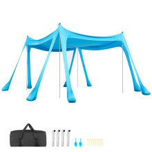 Strandtent 3x3x2 m-Duoku-Buitenbescherming Tegen UV-stralen voor Strand, Park, Kamperen en Vissen-Blauw