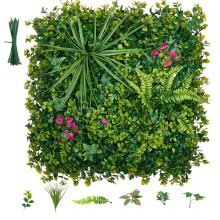 Muro Vegetale Artificiale-Duoku-50,8x50,8 cm-Lotto di 16 Pannelli di Foliage Sintetico per Decorazione di Balcone