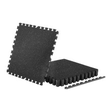 Puzzel vloermat - DUOKU - HRD-XJD6614-12W-02 - 12 stukken (4,46 m²) - 14 mm - Zwart met witte stippen