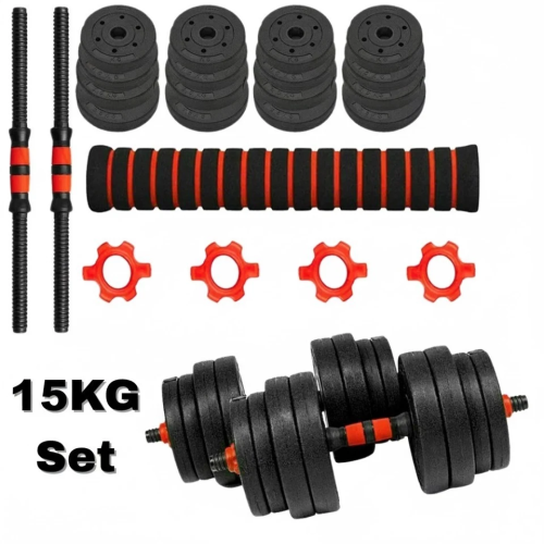 Adjustable Dumbbell Barbell Set 15KG 2