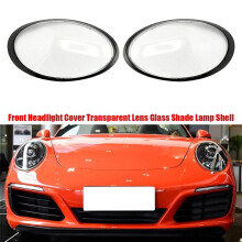 Car Headlight Shade Left Front Clear Lens Cover for 991 911 Targa/ 2012-2018 Transparent Black