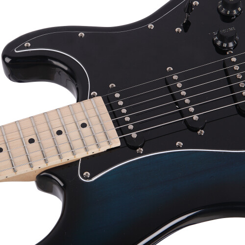GST 6 String Electric Guitar with Black Pickguard +Bag Strap Kit Right Hand 2