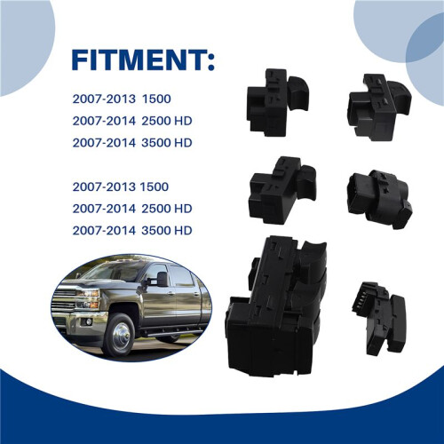 6Pcs/Set Front Left Right Power Window Lifter Button Door Lock Mirror Control  for Chevy Silverado  Sierra