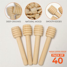 40 Stuks Honingdipperstokken - 3,15 Inch Houten Honingraatstokken, Honingroerstok voor Honingpot, Afzien van Honing