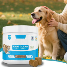 ANAL GLAND Support Chews For All Dogs 90 Soft Chews Peanut Butter Flavor
