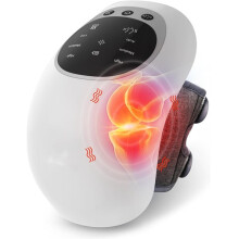 Draadloze Kniemassager met Warmtefunctie, Verbeterde Verwarmde Kniebrace met 48 cm Lange Kniebanden, Cadeau voor Vader, Moeder, Vrouwen en Mannen